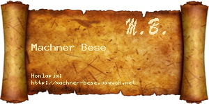 Machner Bese névjegykártya